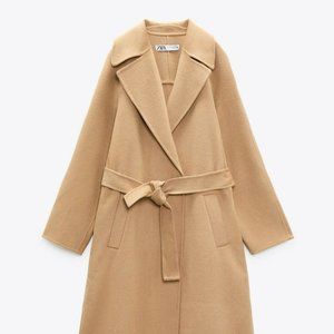 Zara belted wool blend jacket.